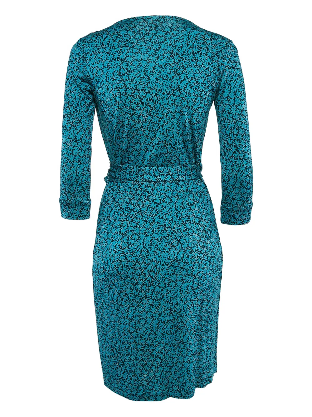 Diane Von Furstenberg Vintage Wikkeljurk met bloemenprint - Blauw
