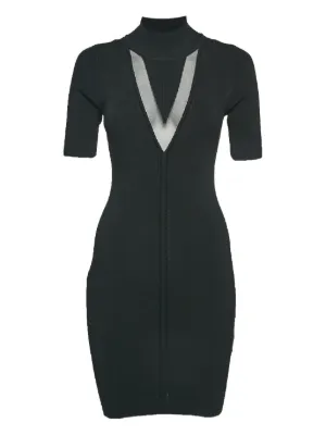 cushnie knit dress - Ribbed Stretch-knit Turtleneck Mini bedroom-furniture