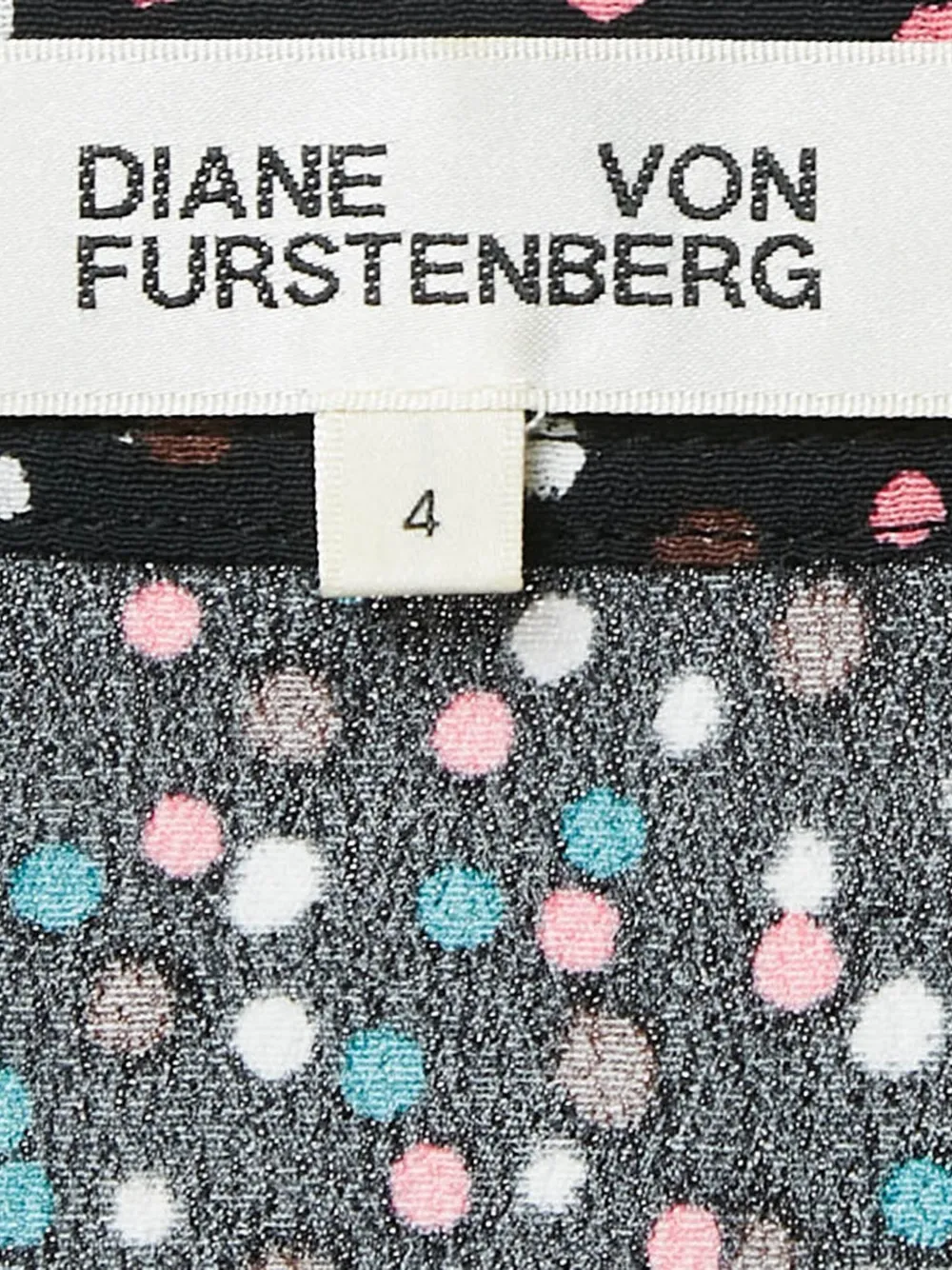 Pre-owned Diane Von Furstenberg Vintage Buttoned-front Scattered-dots Dress In Black