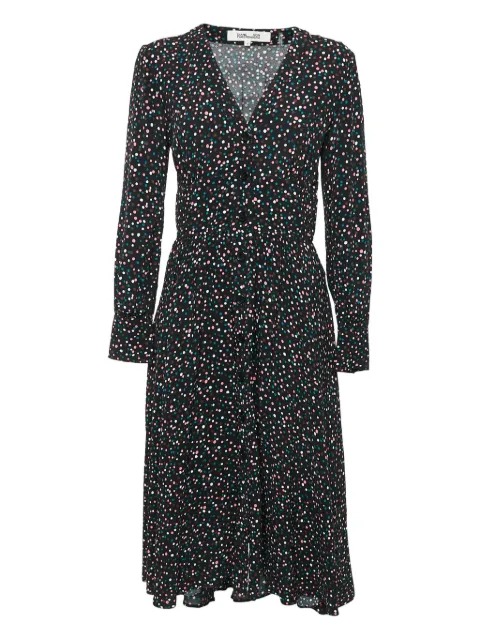 Diane Von Furstenberg Vintage vestido con botones y lunares estampados
