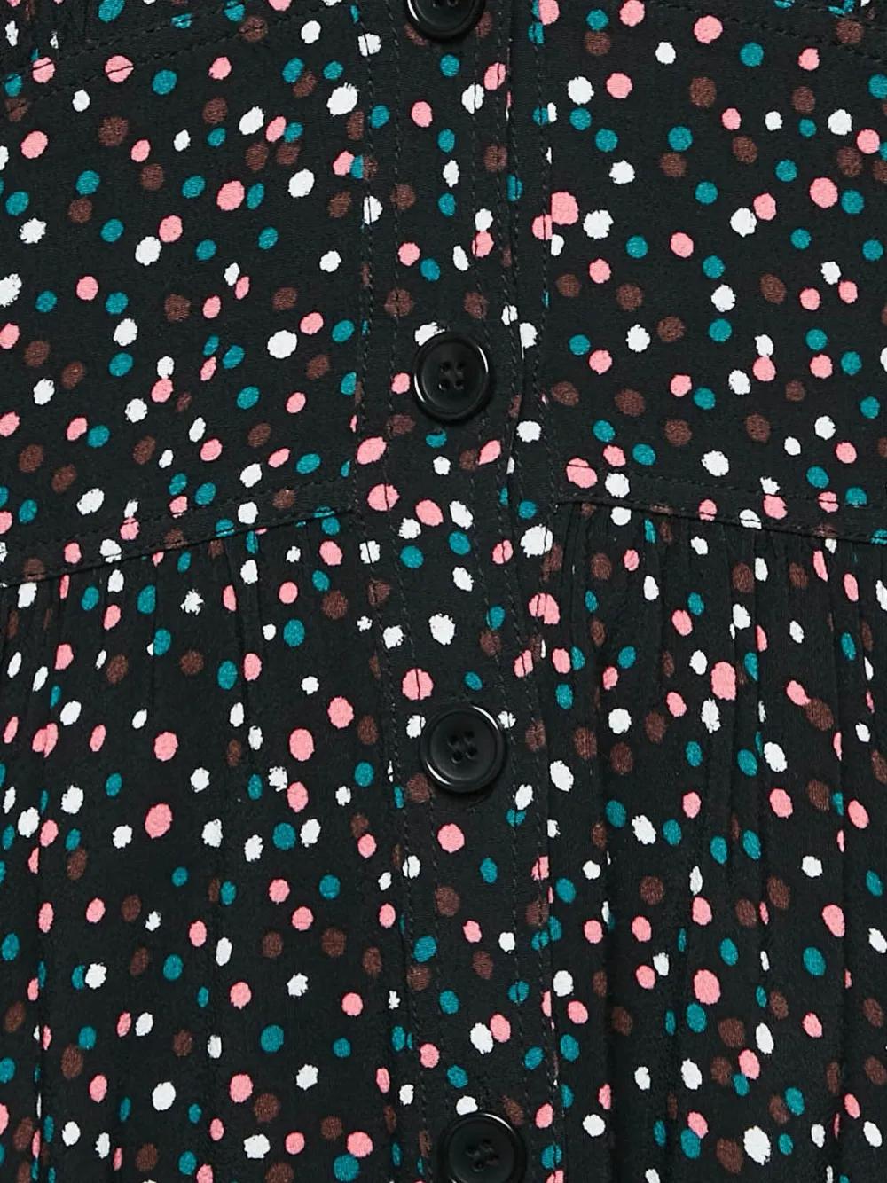 Diane Von Furstenberg Vintage Jurk met stippen en knopen - Zwart
