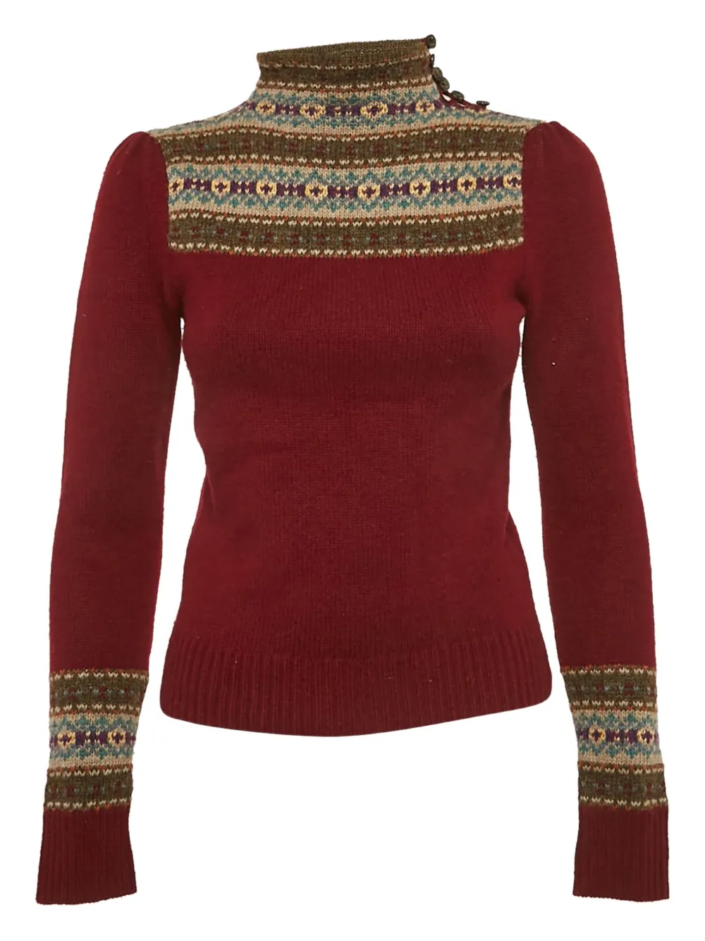 Polo Ralph Lauren Vintage high neck fair isle sweater | Red | Image 1