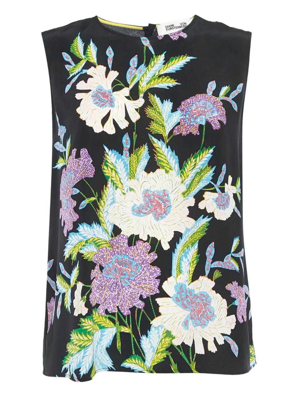 Diane Von Furstenberg Vintage floral silk top | Black | Image 1