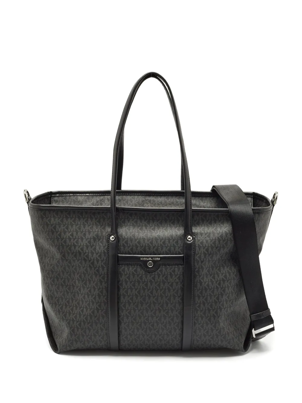 Michael Kors monogram leather tote bag - ブラック Michael Kors monogram leather tote bag - ブラック