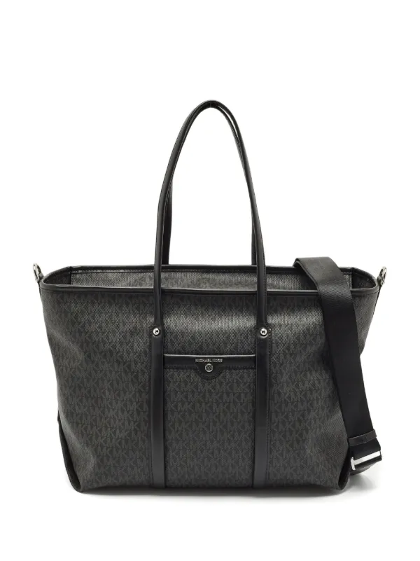 Michael Kors Monogram Leather Tote Bag Black FARFETCH PH
