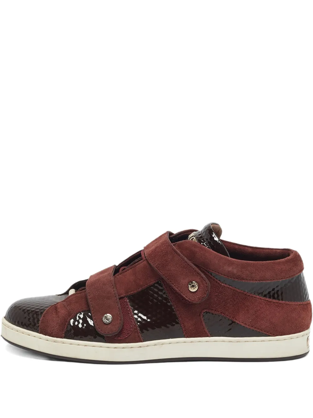 Pre-owned Jimmy Choo Suede Patent-leather Sneakers In Red