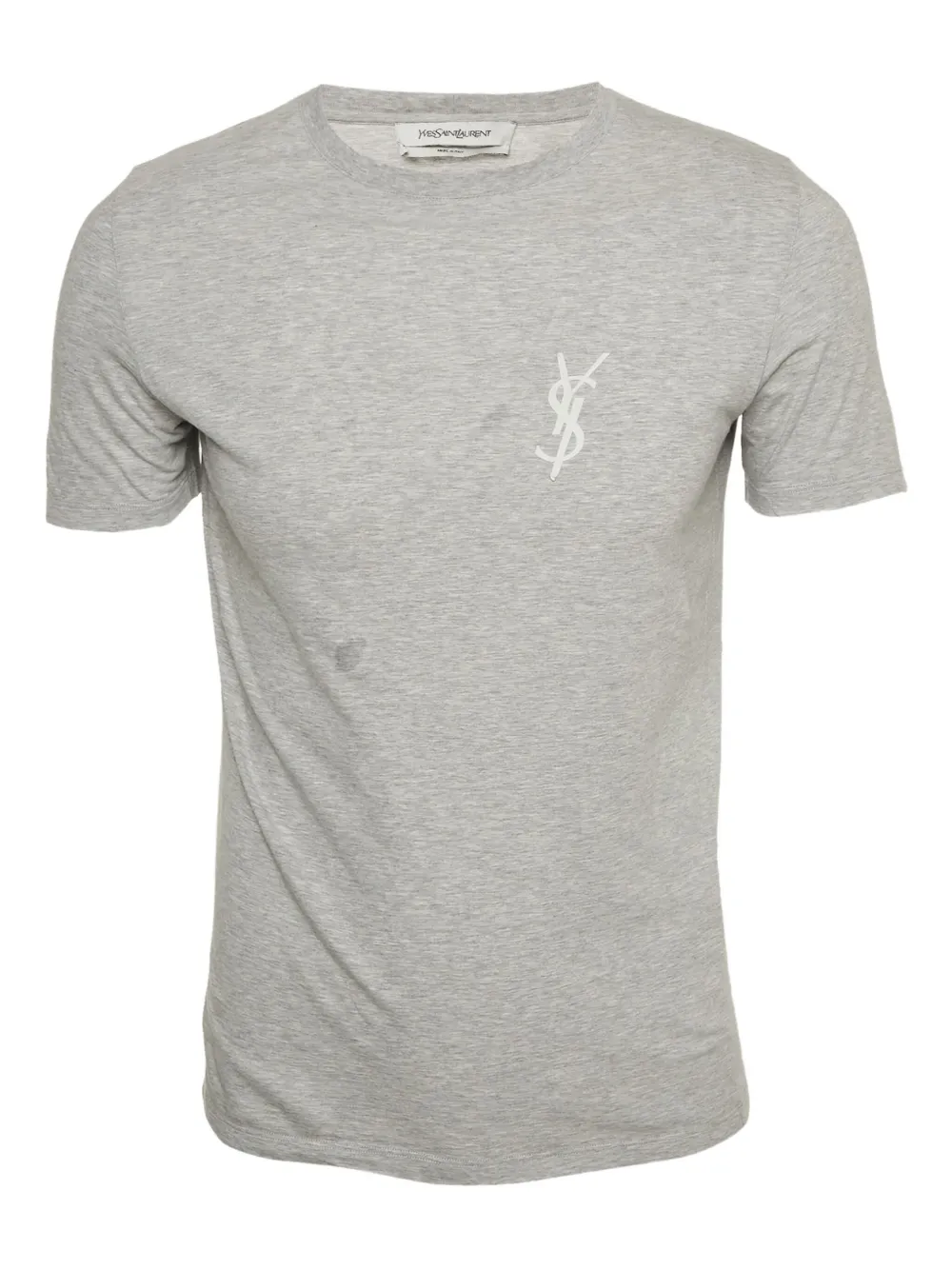 Saint Laurent Pre-Owned logo appliqué cotton T-shirt | Grey | Image 1