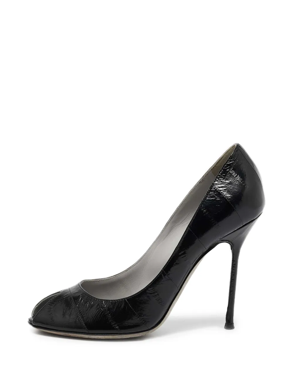 Sergio Rossi Vintage Peeptoe-Pumps aus Leder - Schwarz