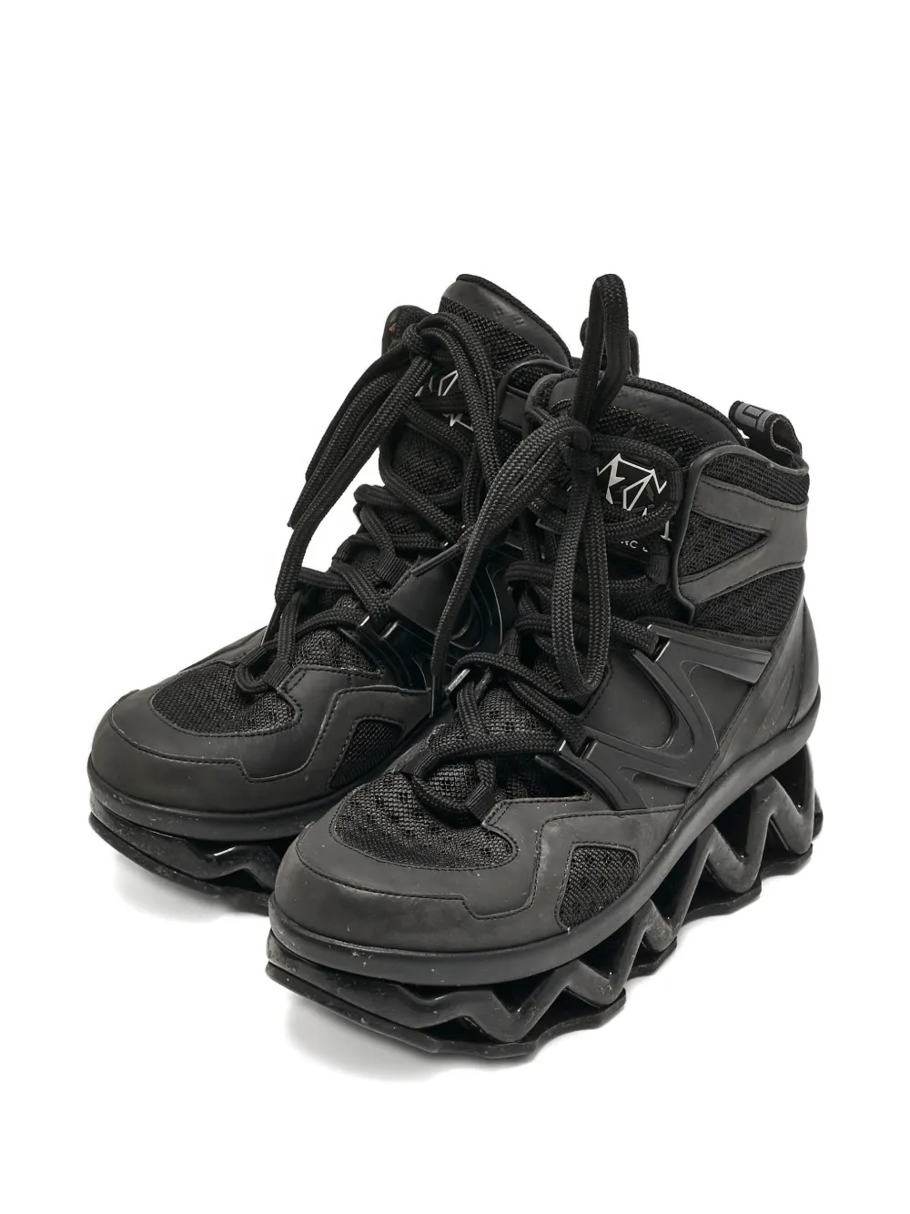 Pre-owned Marc Jacobs Vintage 45mm Leather High-top Platform Sneakers In Black