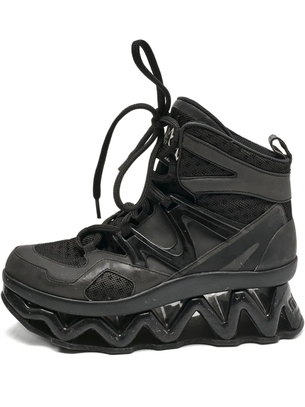 Pre-owned Marc Jacobs Vintage 45mm Leather High-top Platform Sneakers In Black