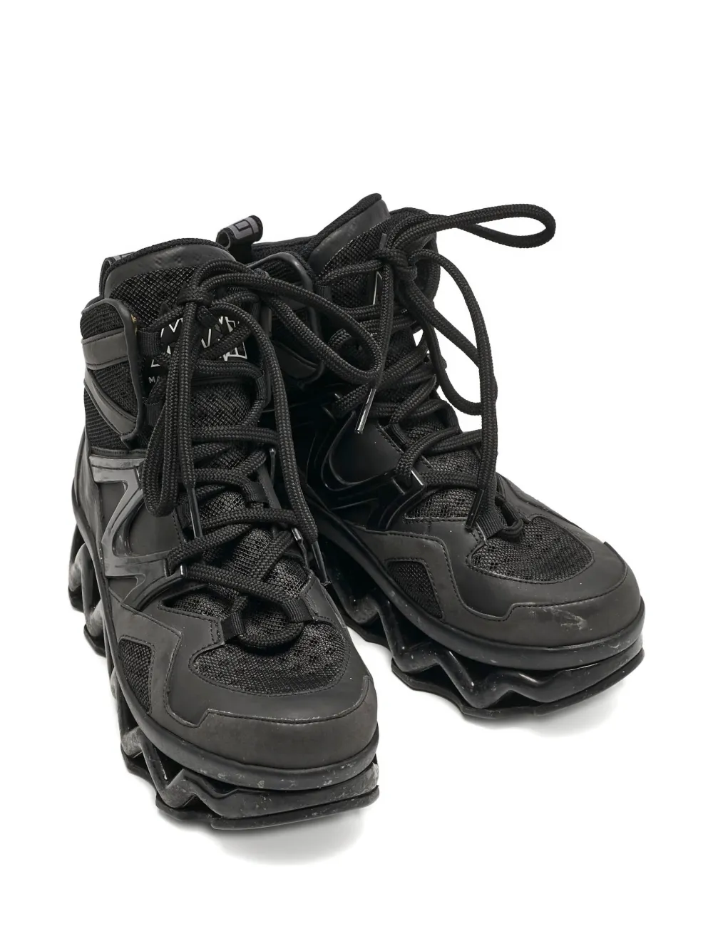 Pre-owned Marc Jacobs Vintage 45mm Leather High-top Platform Sneakers In Black