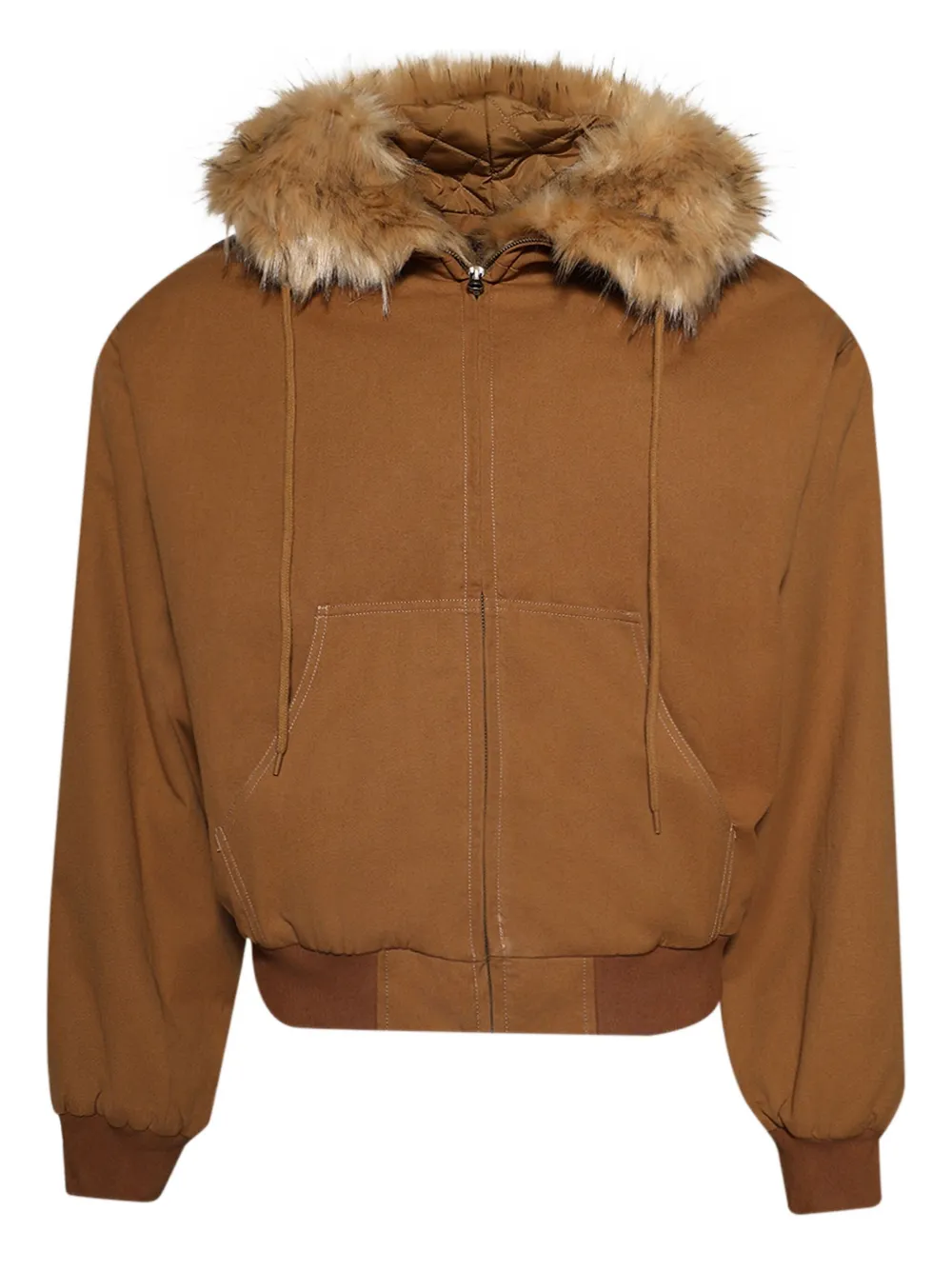Praying Fur-trimmed Hooded Jacket In Brown