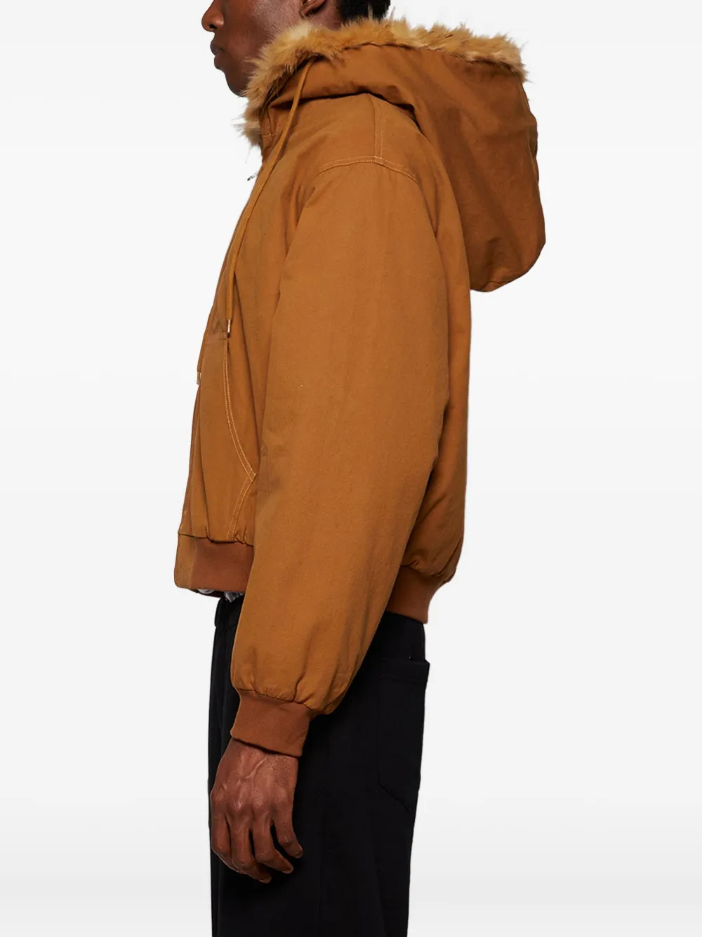 Praying Fur-trimmed Hooded Jacket In Brown