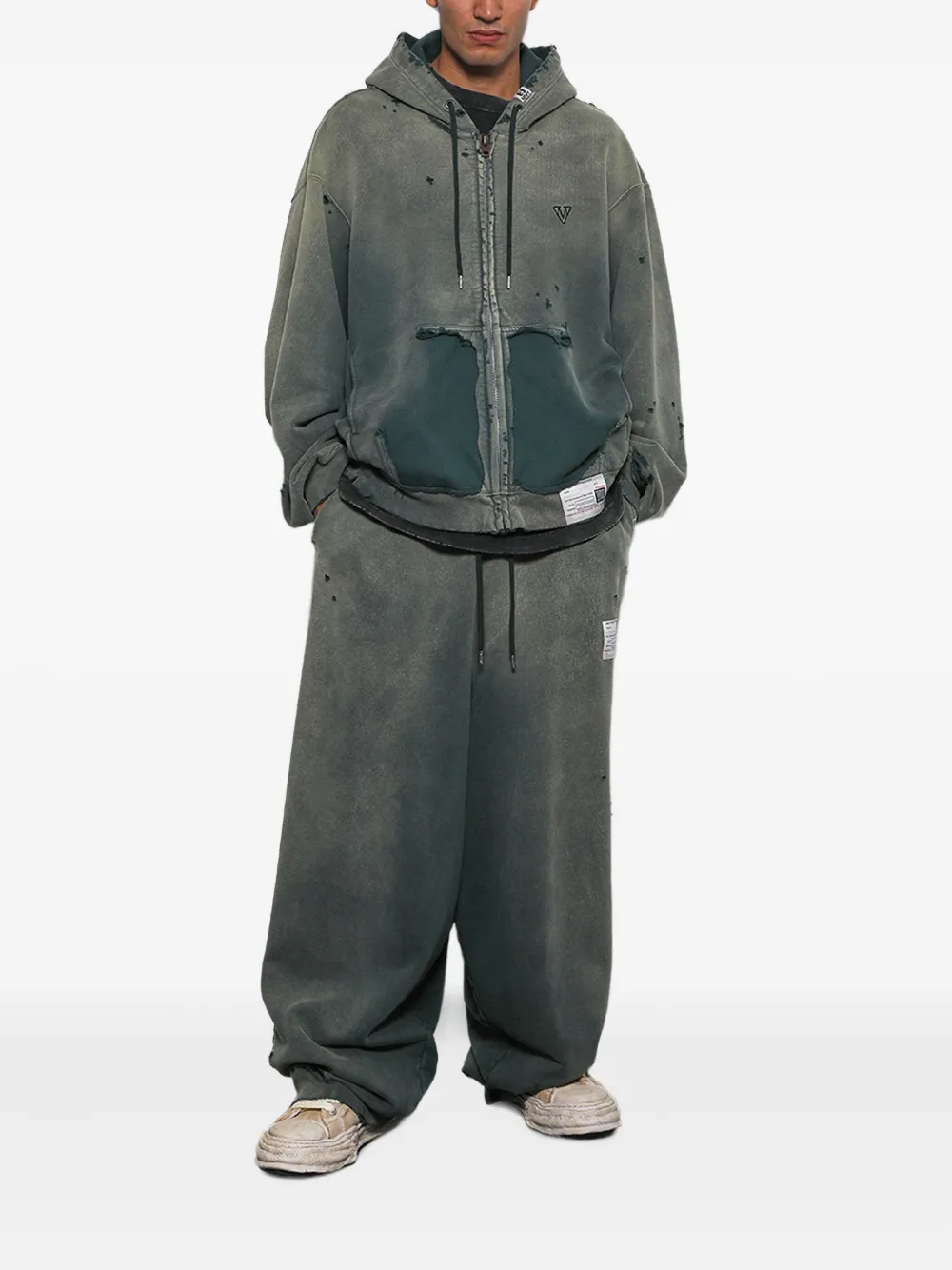Maison MIHARA YASUHIRO Trainingsbroek met vervaagd effect - Groen