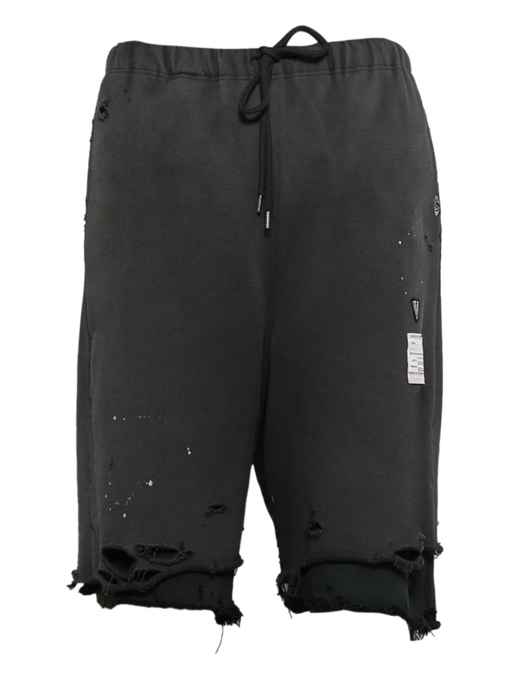 Maison MIHARA YASUHIRO layered distressed shorts | Black | Image 1