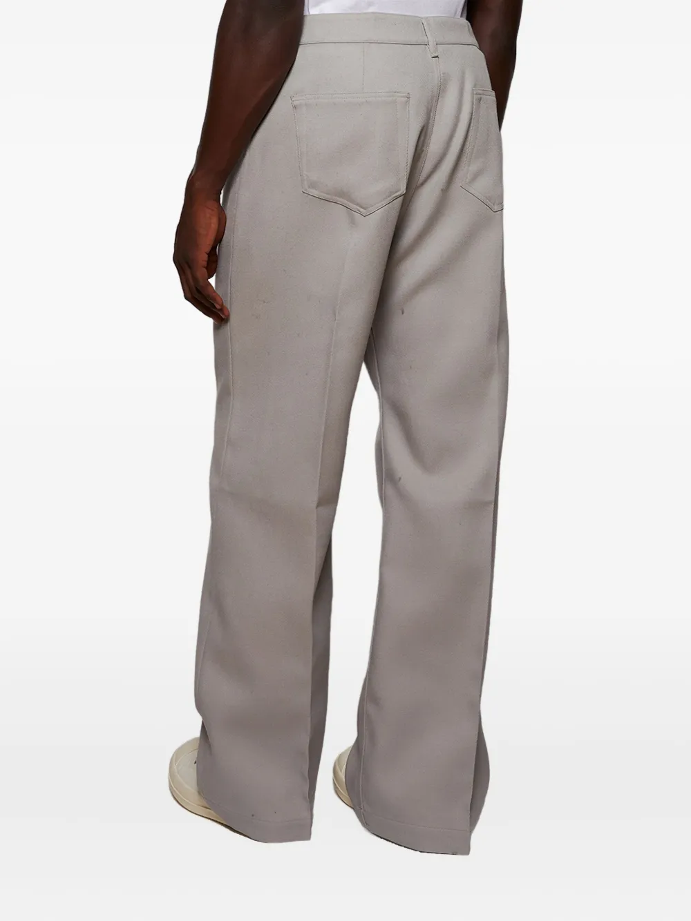 Rick Owens Geth Cotton Trousers In Gray