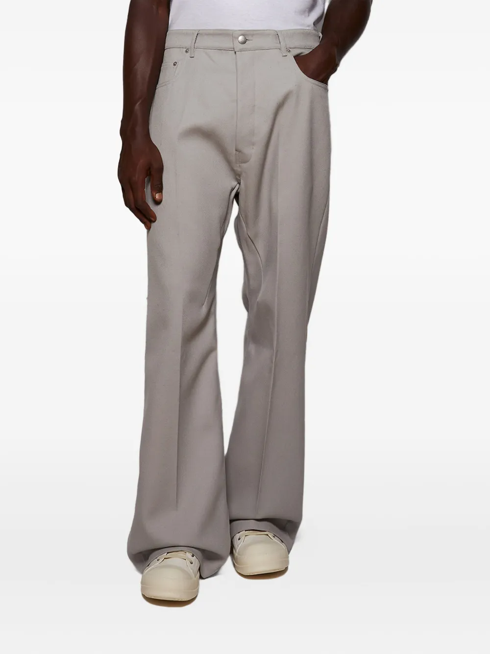 Rick Owens Geth Cotton Trousers In Gray
