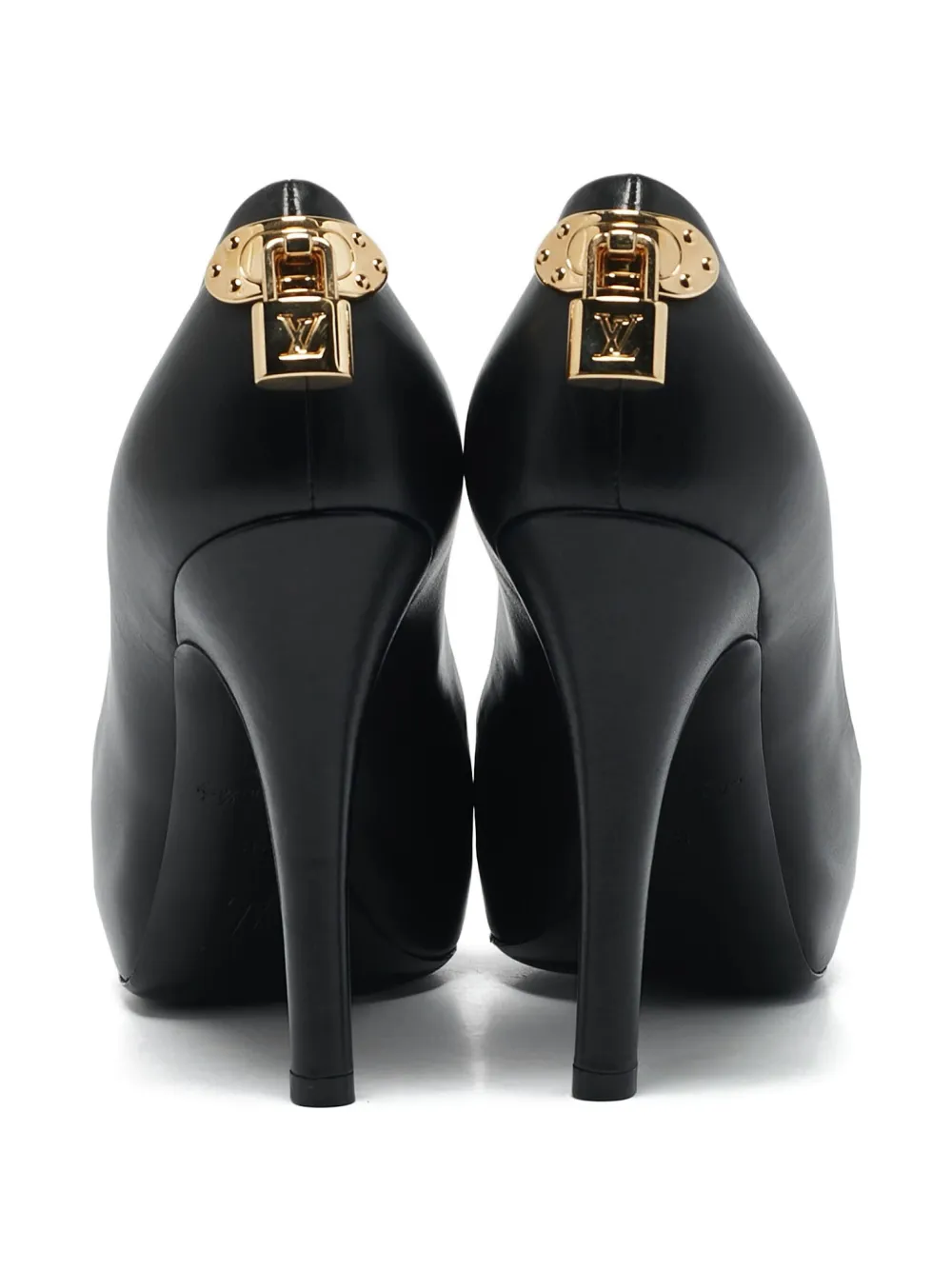 Louis Vuitton Pre-Owned 110 mm leren pumps met open neus - Zwart