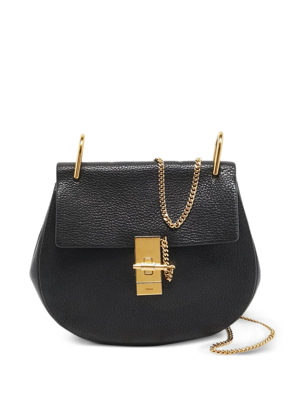 Pre-owned Chloé Draw Leather Shoulder Bag In Black
