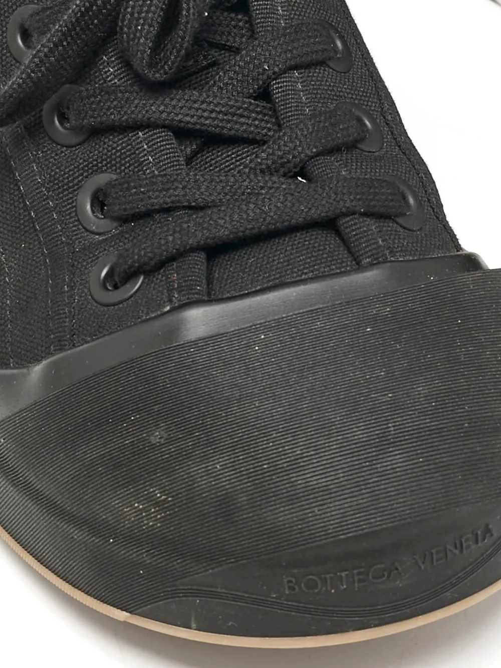 Pre-owned Bottega Veneta Vulcan Canvas Sneakers In Black