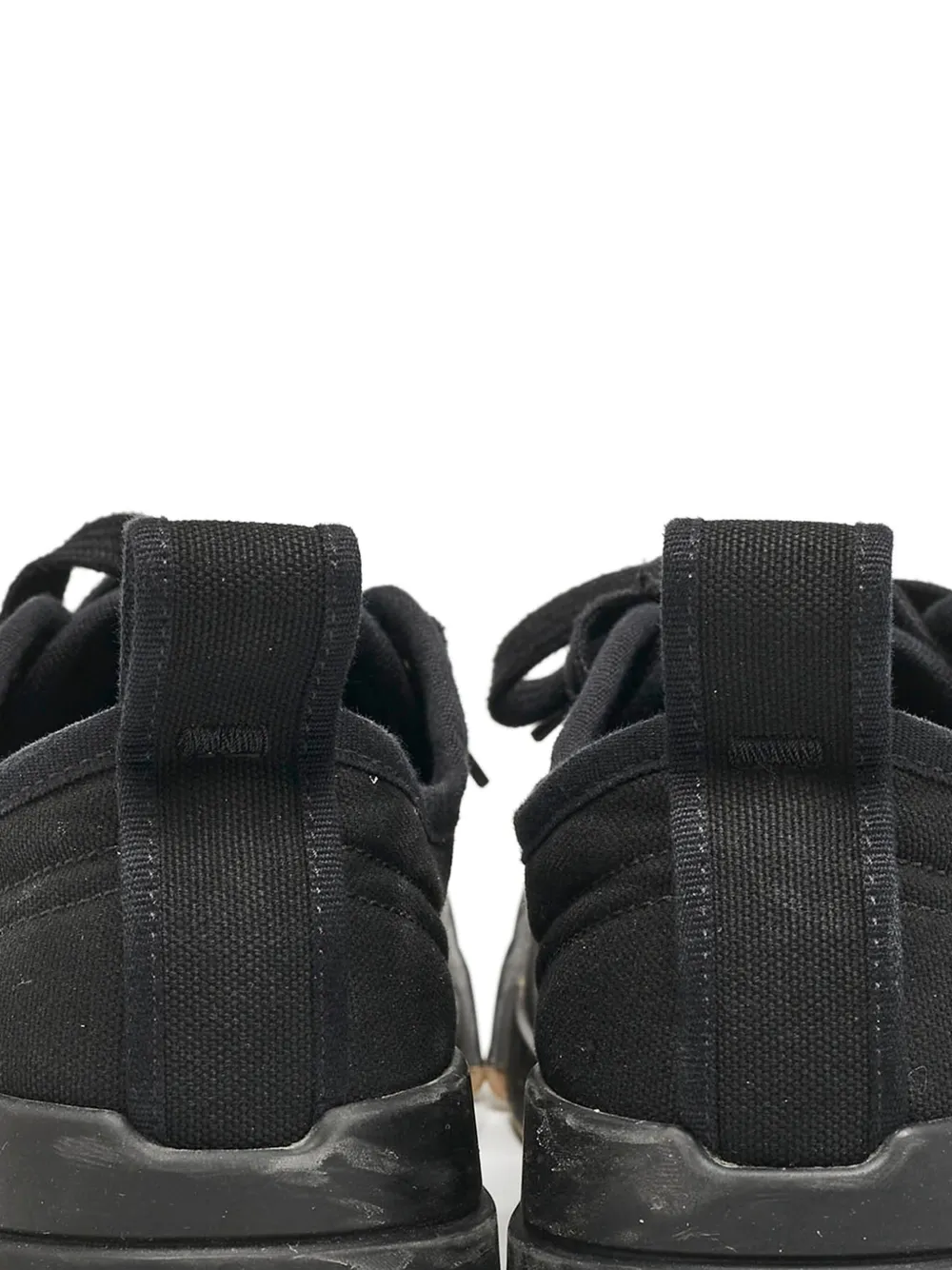 Pre-owned Bottega Veneta Vulcan Canvas Sneakers In Black