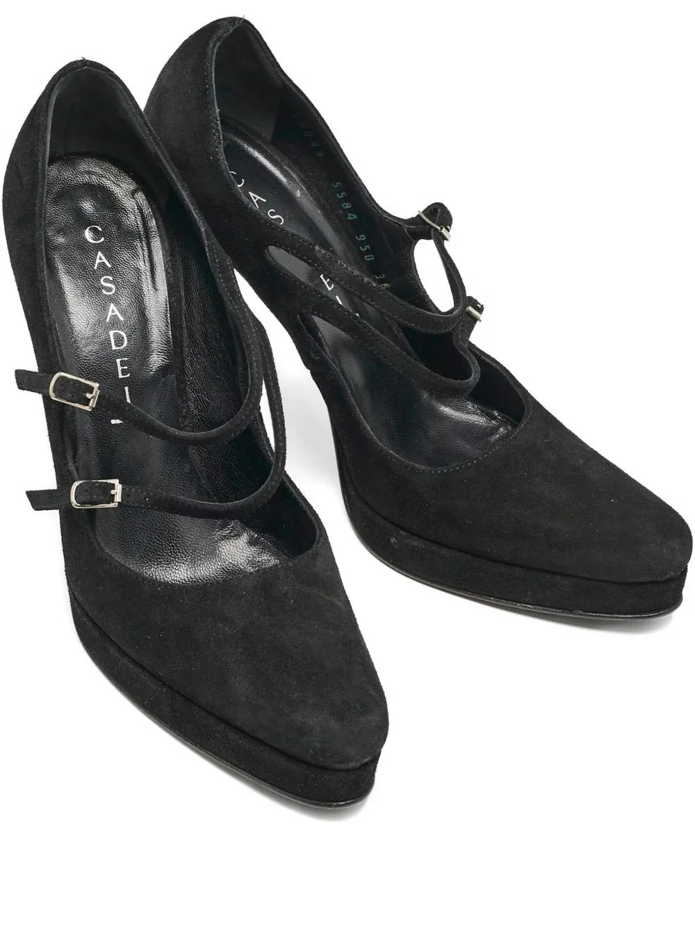 Casadei Vintage Plateau-Pumps mit Schnalle 140mm - Schwarz
