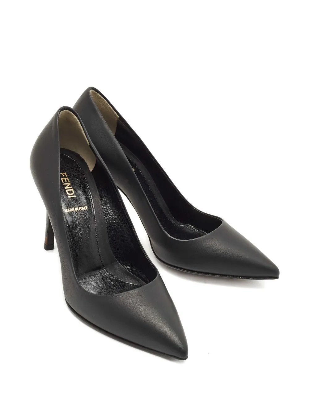 FENDI Pre-owned 85mm Leather Pointed-toe Pumps In Black
