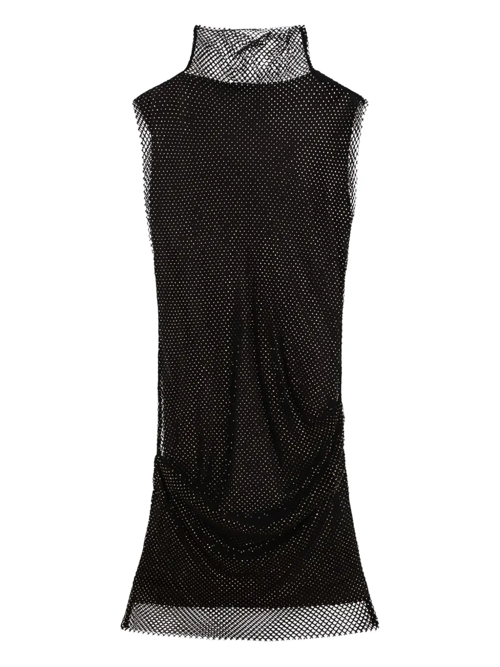 Sportmax Crystal-embellishment High-neck Mini Dress In Black