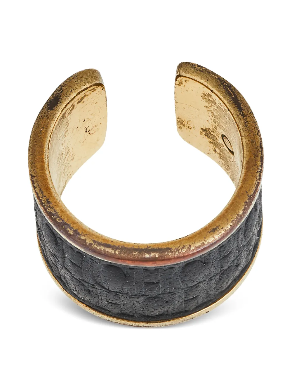 Carolina Herrera Vintage Anello in pelle e oro 2024