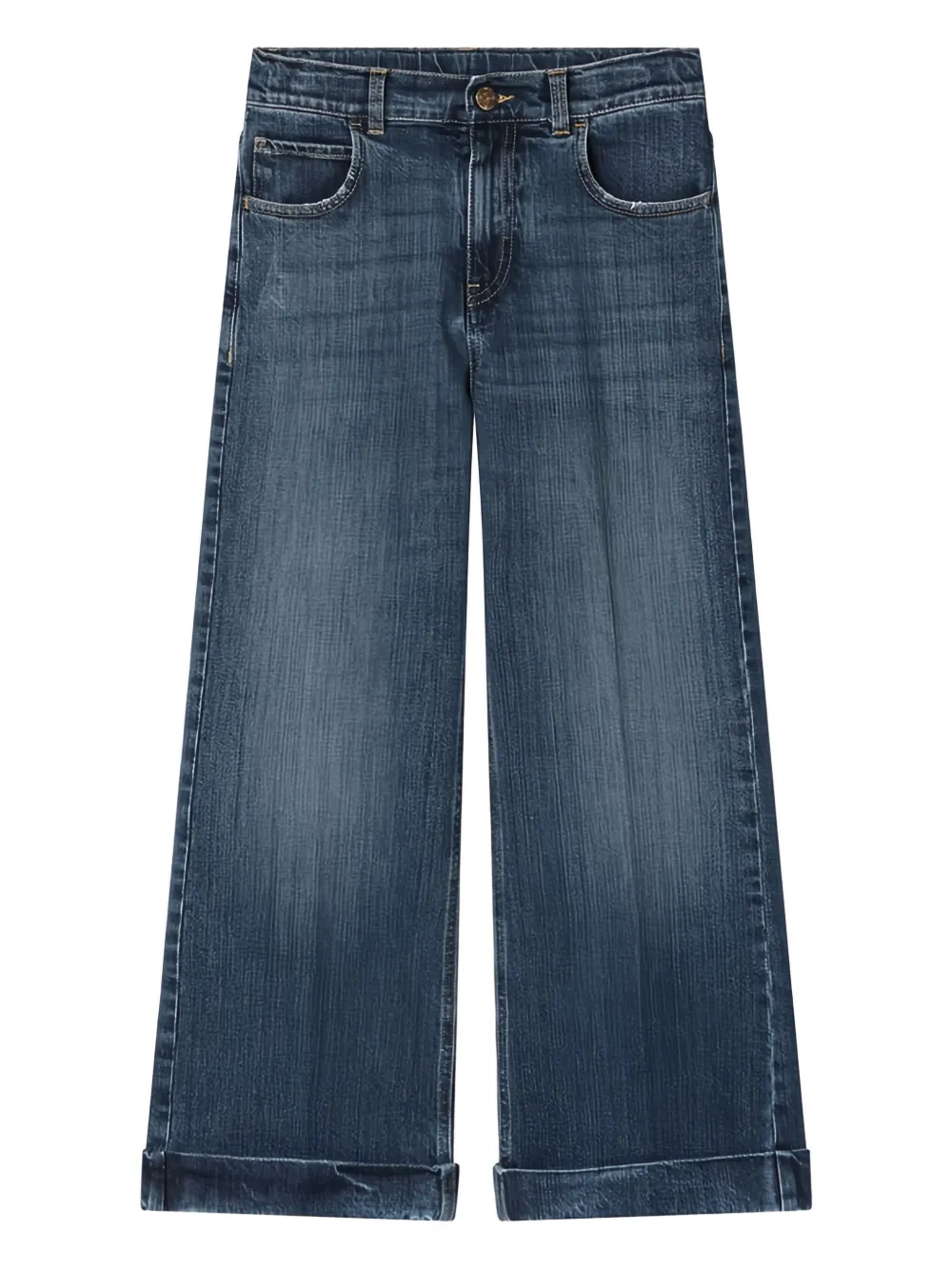 Golden Goose Kids Jeans met geborduurde rug Blauw