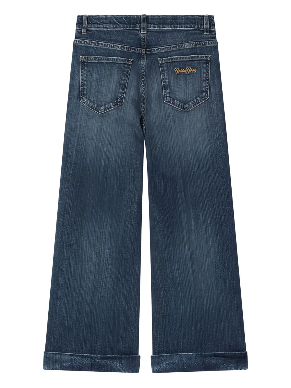 Golden Goose Kids Jeans met geborduurde rug Blauw