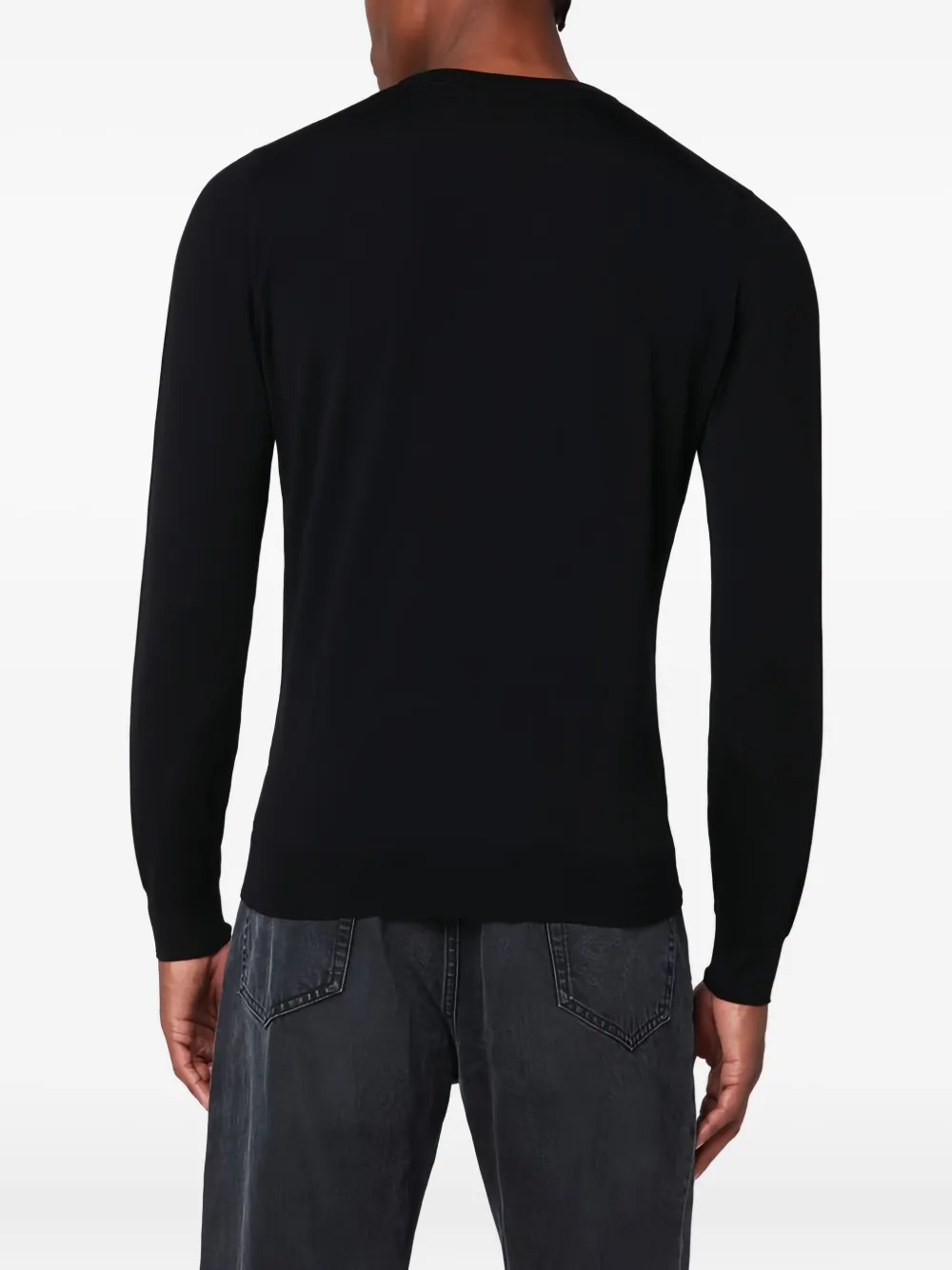 Drumohr Trui met ronde hals en lange mouwen Zwart