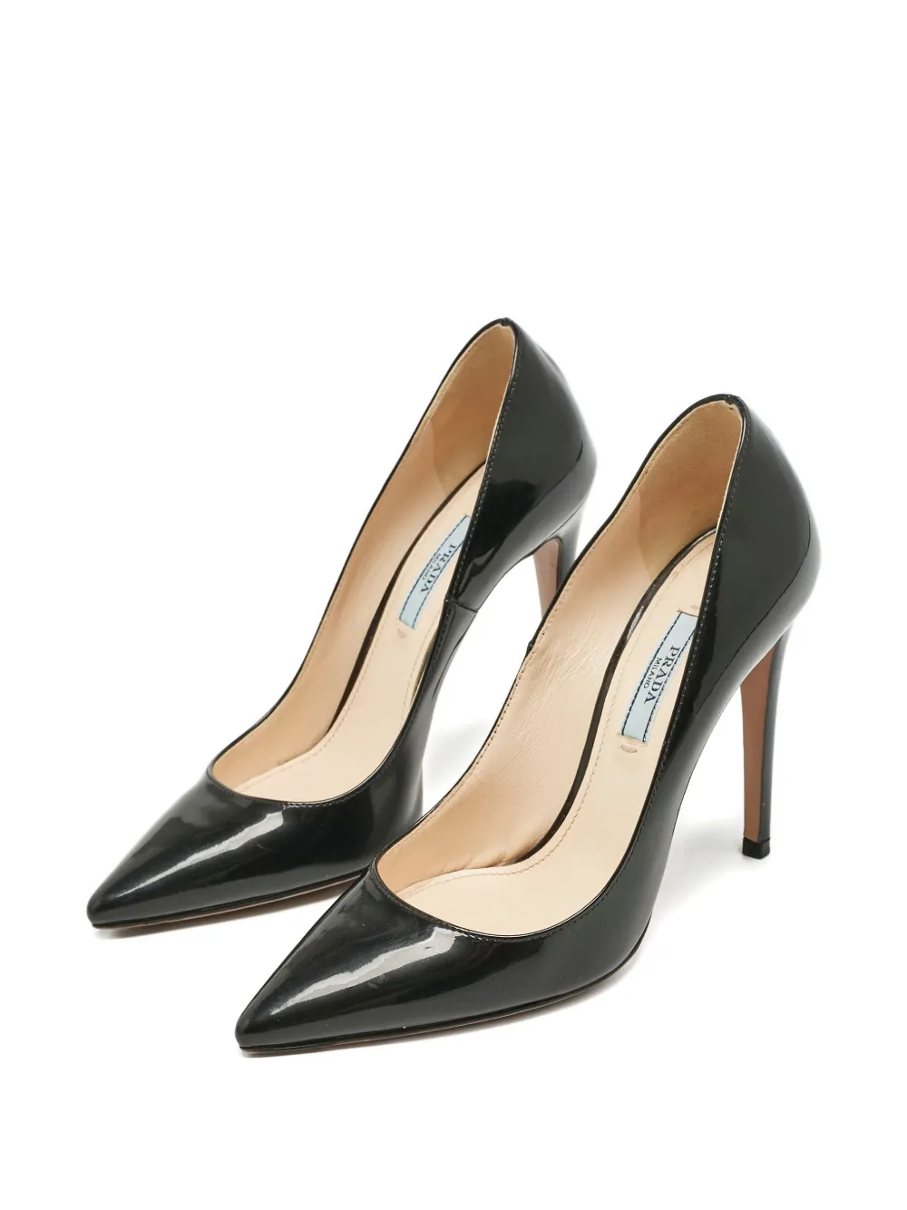 PRADA Pre-owned 105mm Patent Leather Pumps In Black