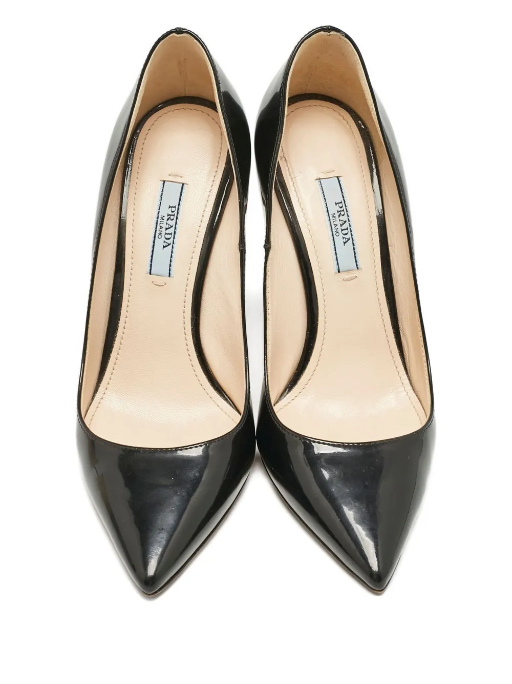 PRADA Pre-owned 105mm Patent Leather Pumps In Black