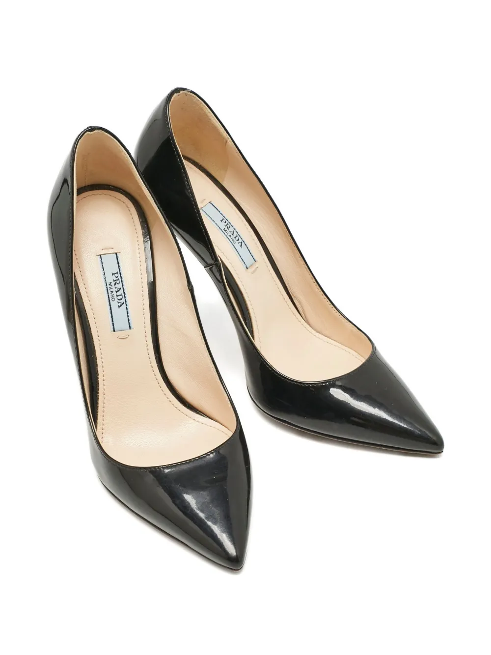 PRADA Pre-owned 105mm Patent Leather Pumps In Black