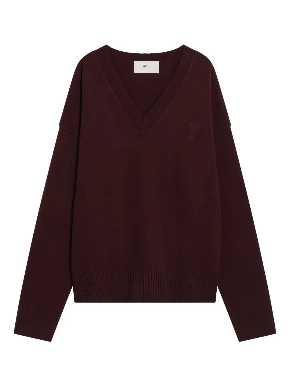 AMI Paris Pullover mit V-Ausschnitt - Rot