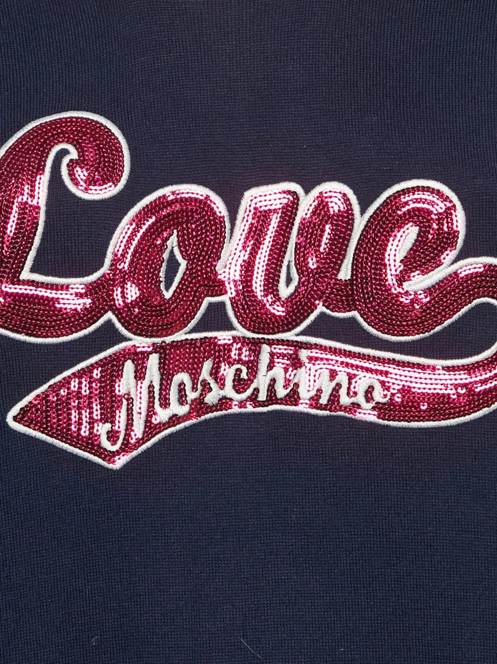Pre-owned Moschino Sequin Embroidered Knit Dress In Blue