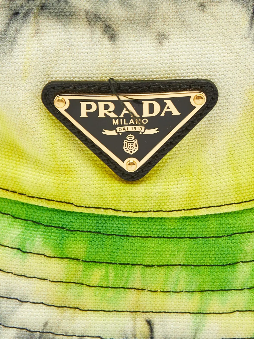 Pre-owned Prada Tie-dye Bucket Hat In Yellow