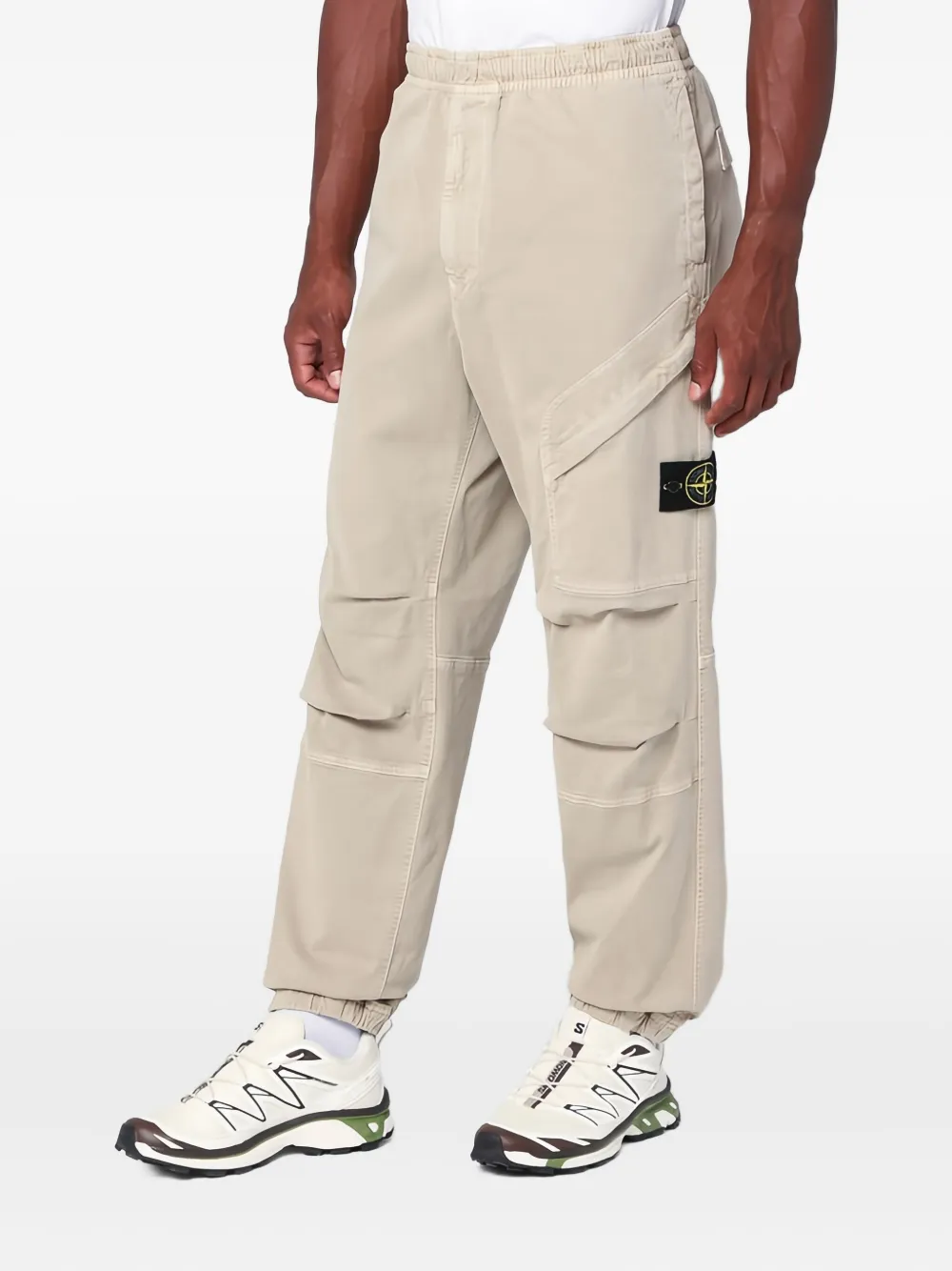 Stone Island Broek met Compass-logopatch V019A