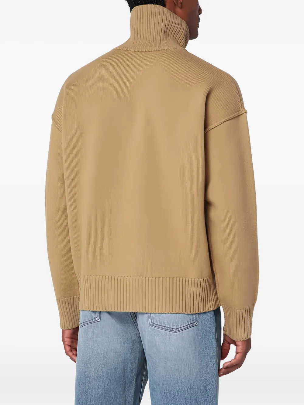 AMI Paris Trui met Ami de Coeur-monogram Bruin