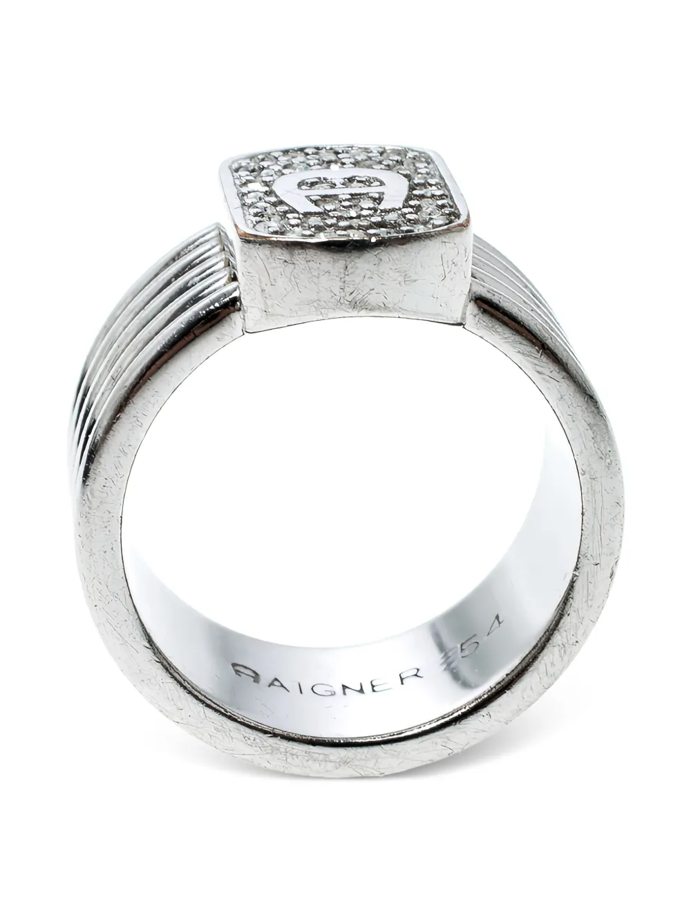 Aigner Vintage crystal logo band ring | Image 2