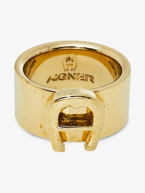 Aigner Vintage logo engraved ring