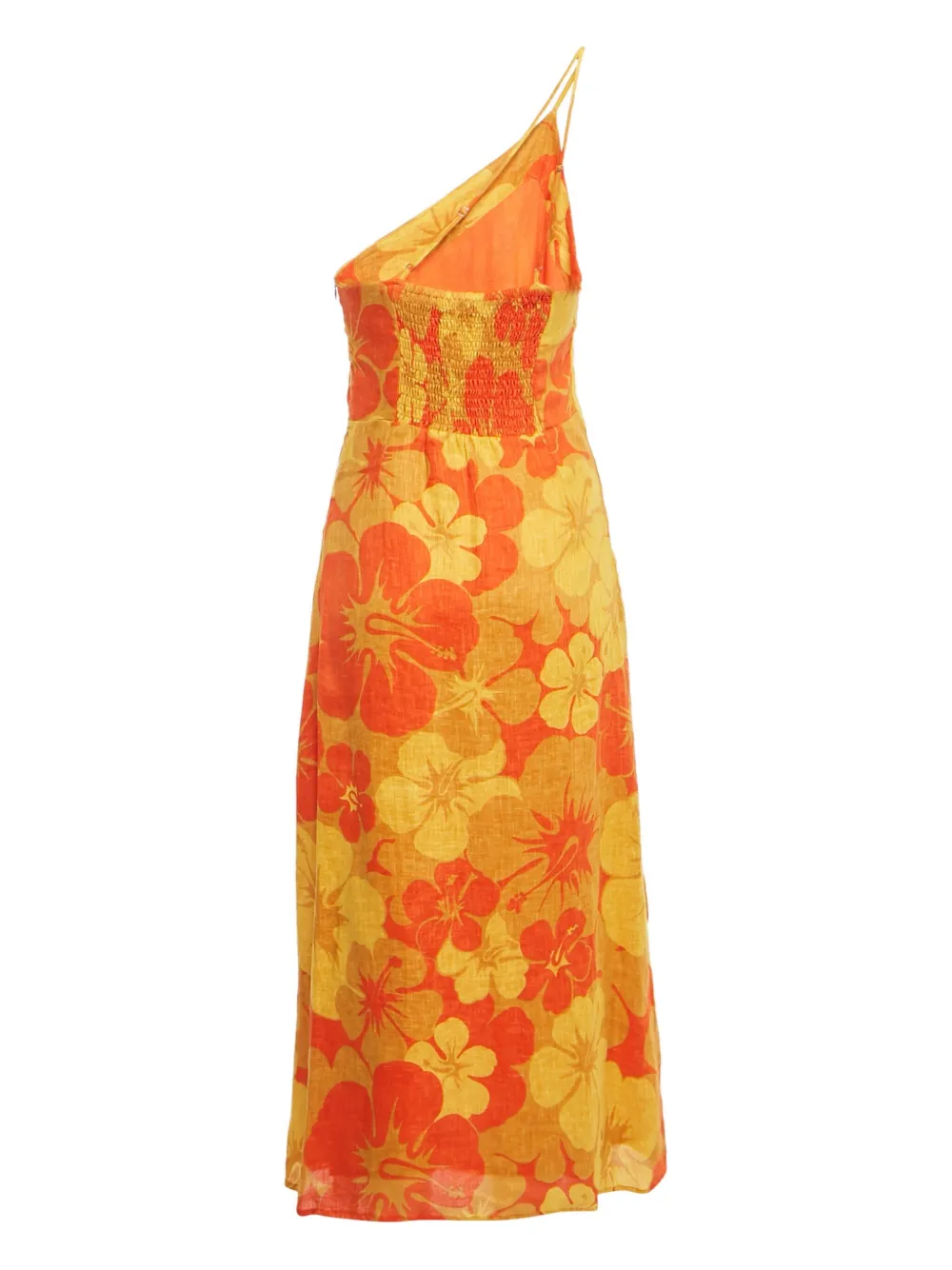 Faithfull the Brand Asymmetrische midi-jurk - Geel