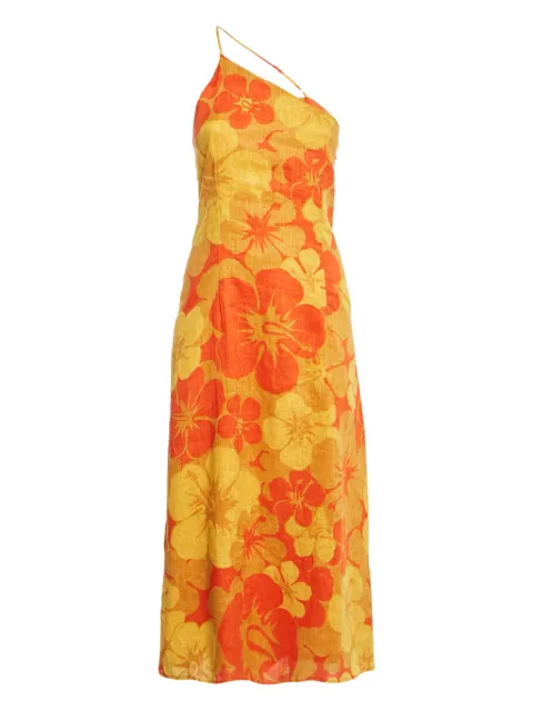 Faithfull the Brand one-shoulder floral-print midi dress