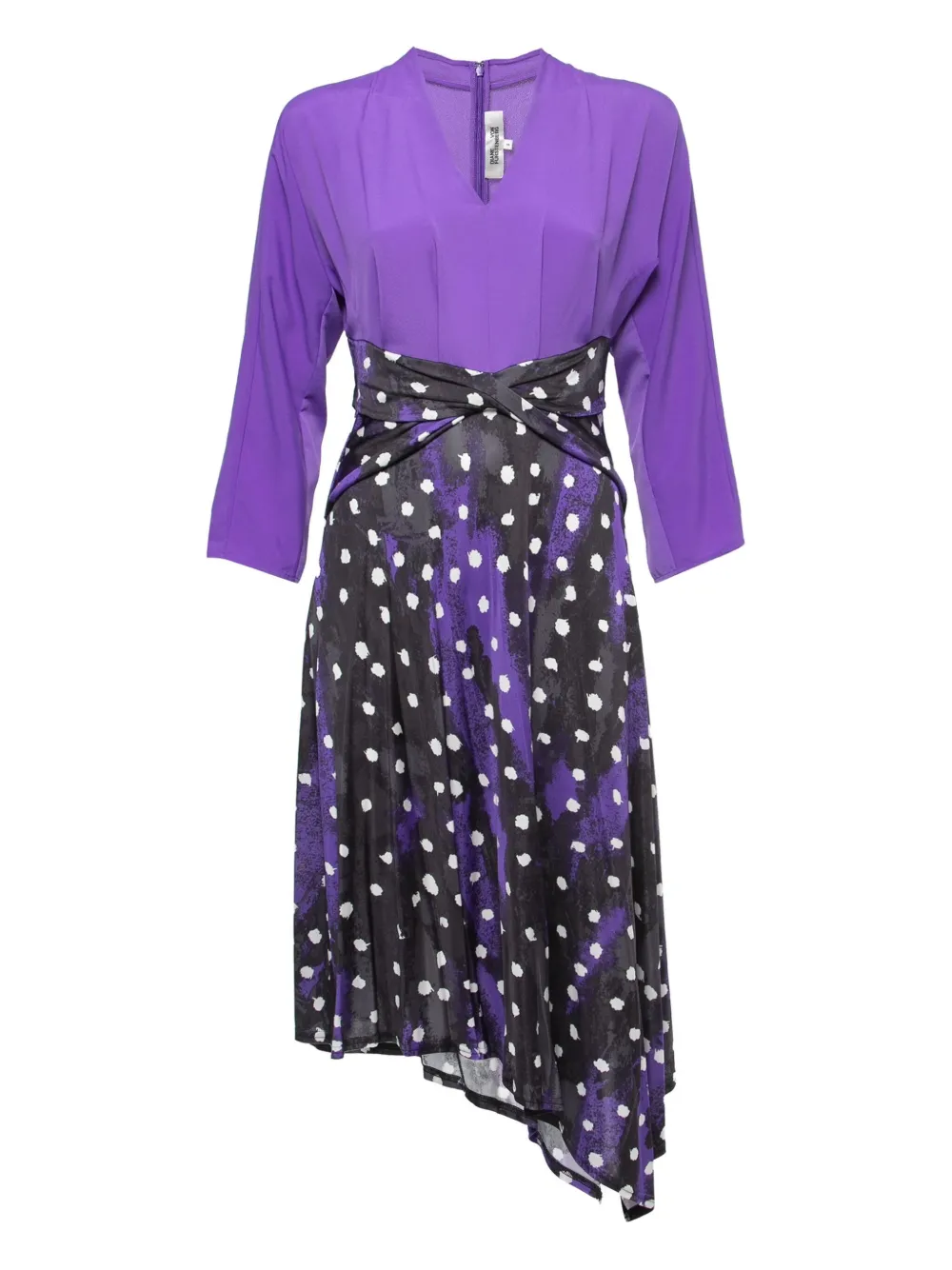 Diane Von Furstenberg Vintage ポルカドット ドレス - パープル Diane Von Furstenberg Vintage ポルカドット ドレス - パープル