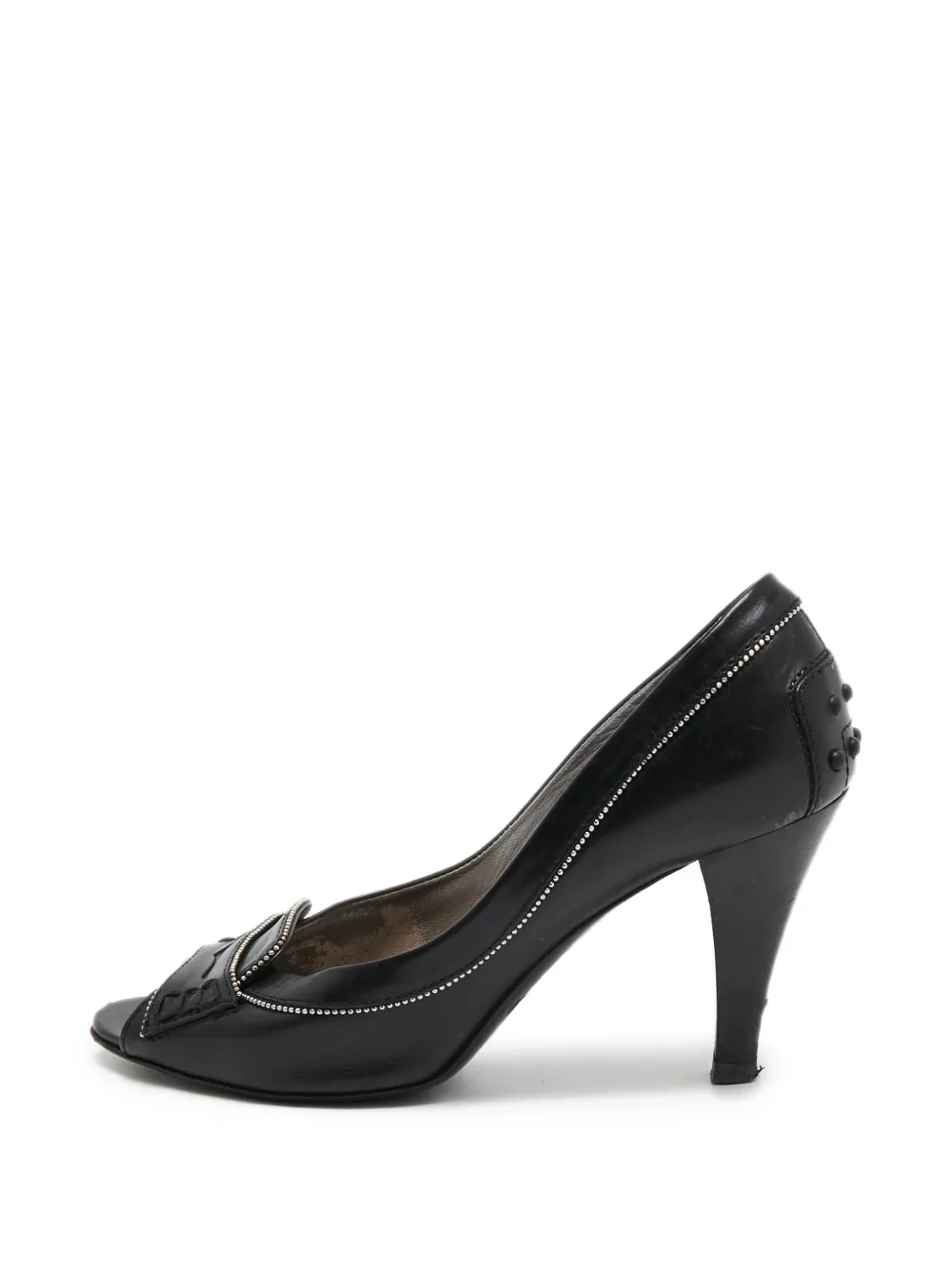 Tod's Vintage Gommino Pumps mit Peeptoe - Schwarz