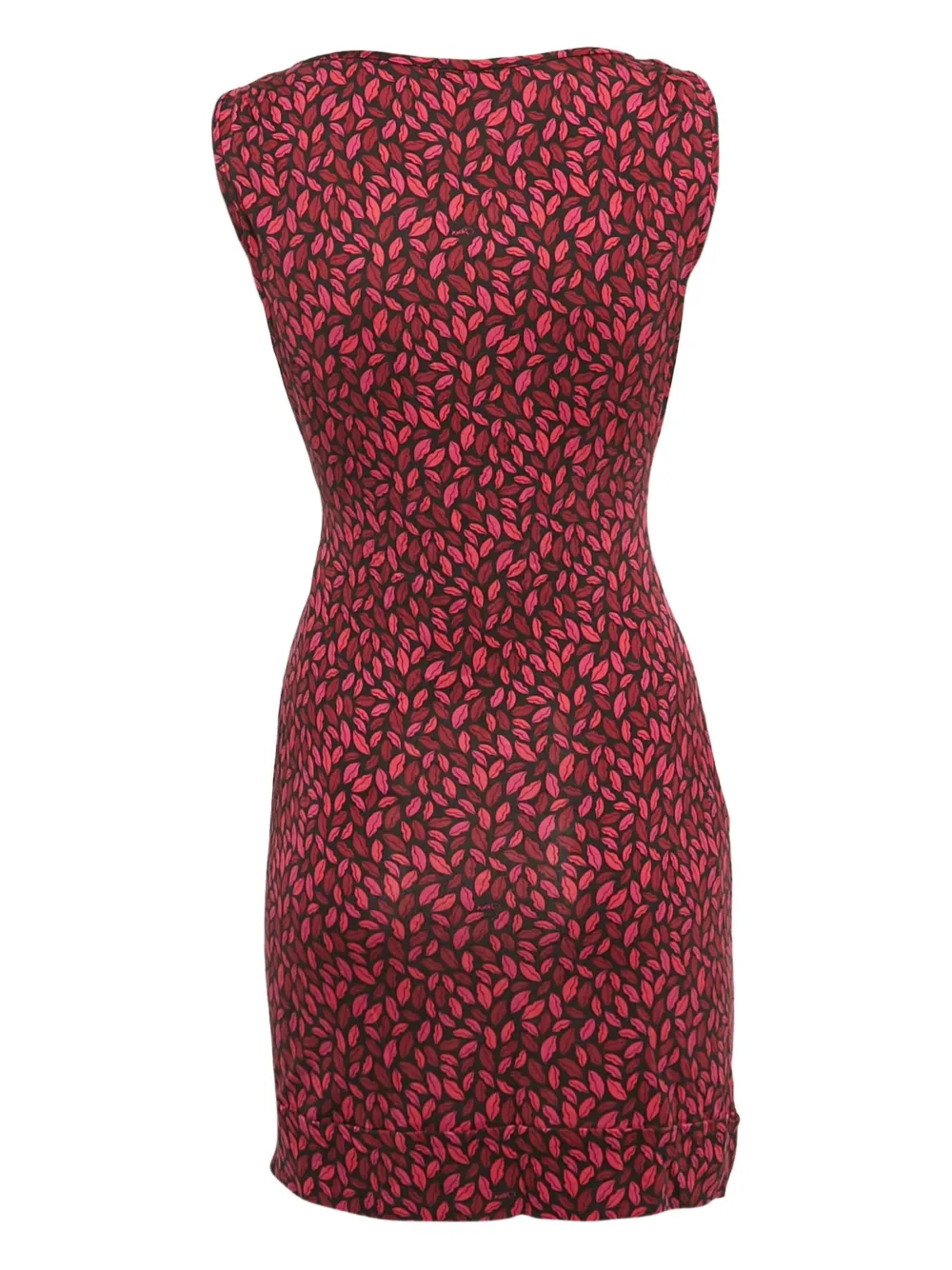 Diane Von Furstenberg Vintage Mini-jurk met print en ruches - Rood