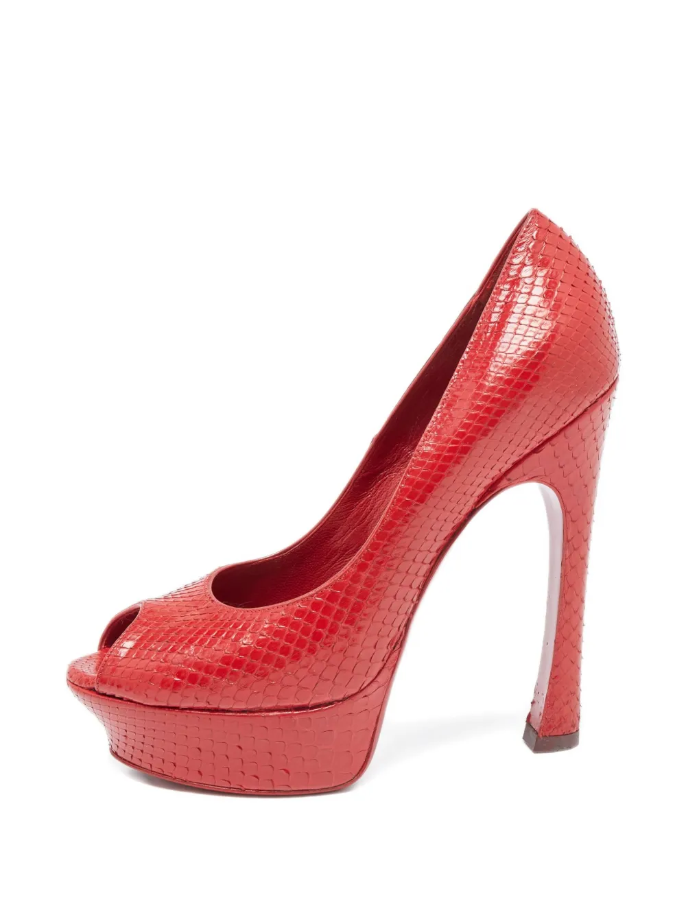 Saint Laurent Pre-Owned 2024 Palais Plateau-Pumps mit Schlangenleder 140mm - Rot