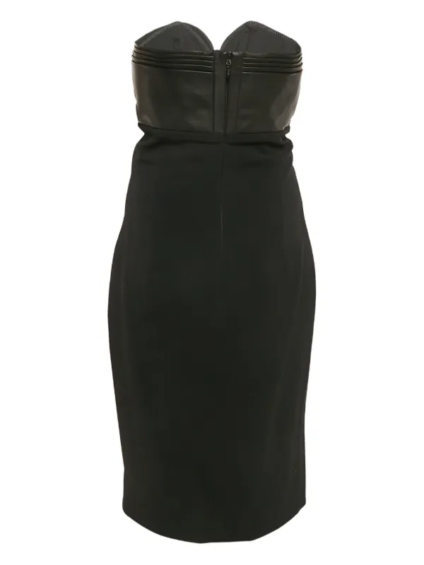 brandon maxwell berry strapless knit midi dress Panelled | Black GWP App
