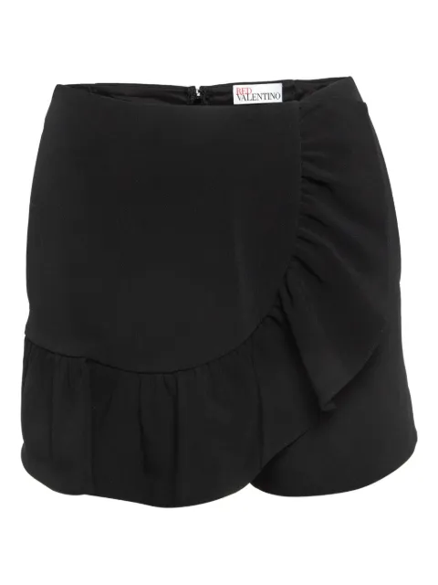 Red Valentino Vintage ruffled crepe shorts